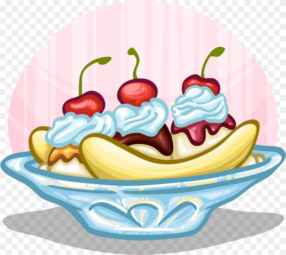Banana Split Date Cartoon, Food, Cream, Dessert, Ice Cream Free Transparent Png
