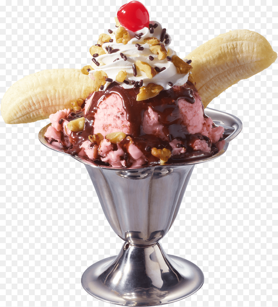 Banana Split Sundae Dondurma, Cream, Dessert, Food, Ice Cream Png Image