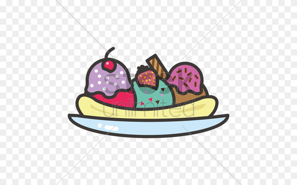 Banana Split Vector Image, Cream, Dessert, Food, Ice Cream Free Png Download