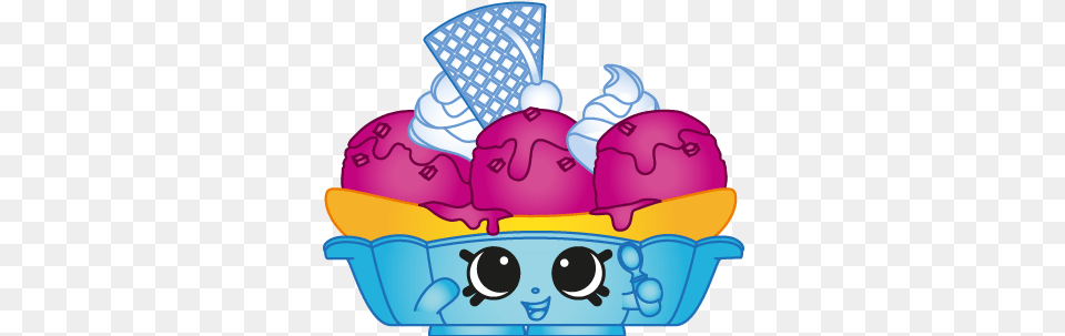 Banana Splitty Ff Art 1 Shopkins Bunch Of Bananas, Cream, Dessert, Food, Ice Cream Free Png