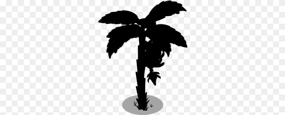 Banana Tree Silhouette, Palm Tree, Plant, Stencil, Leaf Png Image