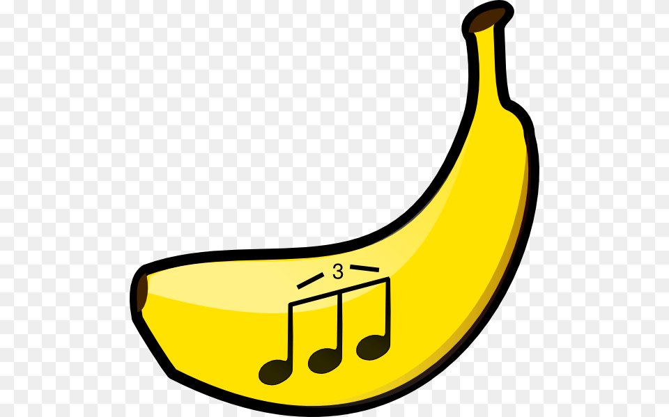 Banana Triplet Notes Svg Clip Arts Cartoon Banana, Food, Fruit, Plant, Produce Free Transparent Png