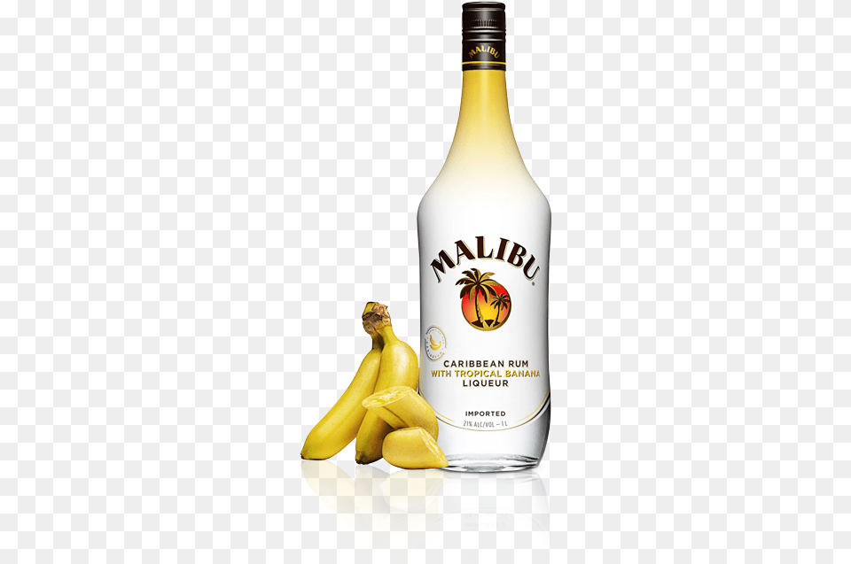 Bananabanana Beveragedistilled Beveragemalibu Rumbottle Malibu Rum Banana, Food, Fruit, Plant, Produce Free Transparent Png