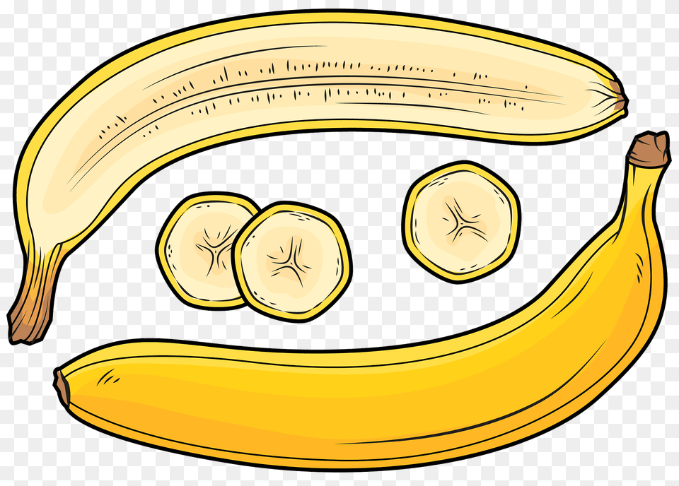 Bananas Cut In Half Clipart, Banana, Food, Fruit, Plant Free Png