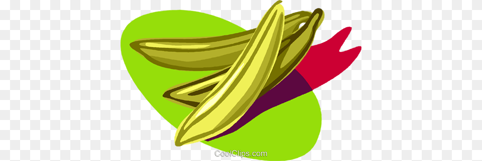Bananas Fruit Royalty Vector Clip Art Illustration, Food, Produce, Bean, Plant Free Png