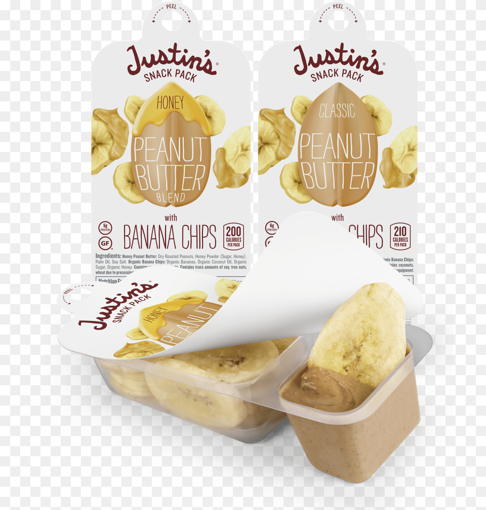 Bananas With Peanut Butter Vector Freeuse Justin39s Peanut Butter Snack Pack, Cream, Dessert, Food, Ice Cream Free Transparent Png