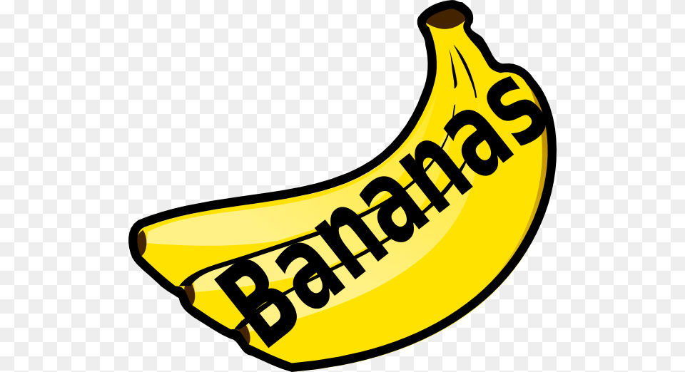 Bananas With Spelling Clip Art, Banana, Food, Fruit, Plant Png Image