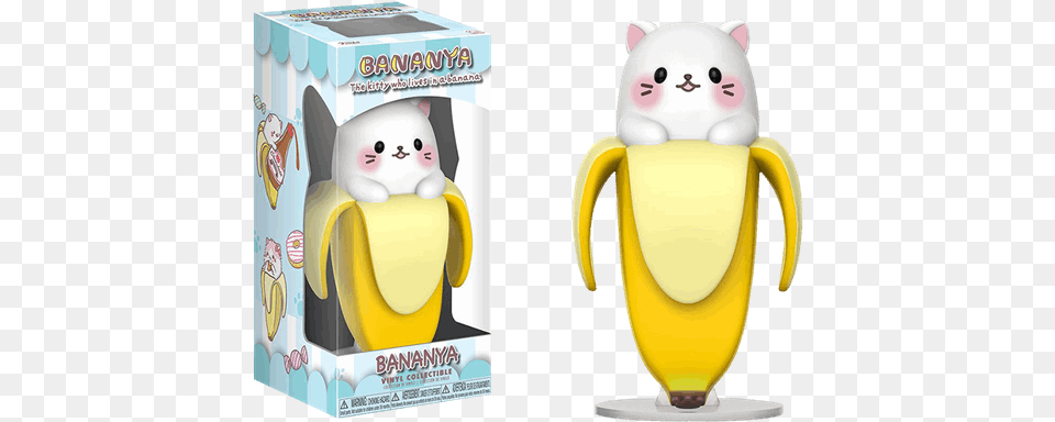 Bananya Bananya 4u201d Vinyl Figure Bananya Funko, Banana, Food, Fruit, Plant Png