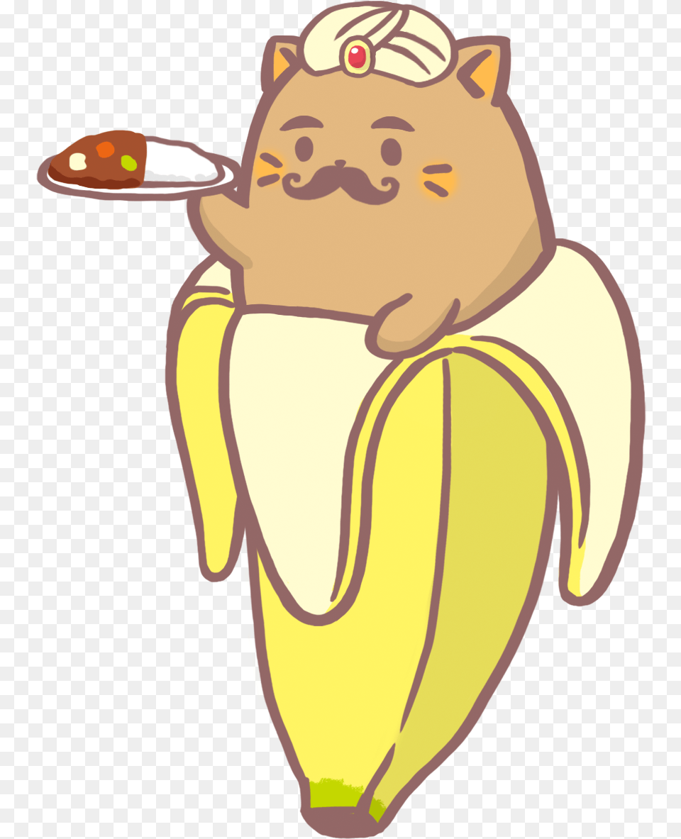 Bananya Wikia Cat Inside A Banana, Food, Fruit, Plant, Produce Free Png