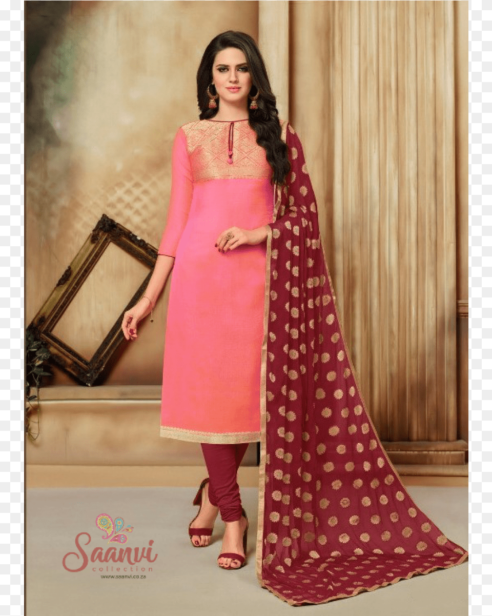 Banarasi Silk Punjabi Shalwar Kameez, Clothing, Dress, Adult, Female Png Image