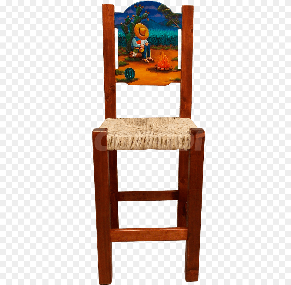 Banco De Bar Hombre En Fogata Chair, Furniture, Person Free Png Download