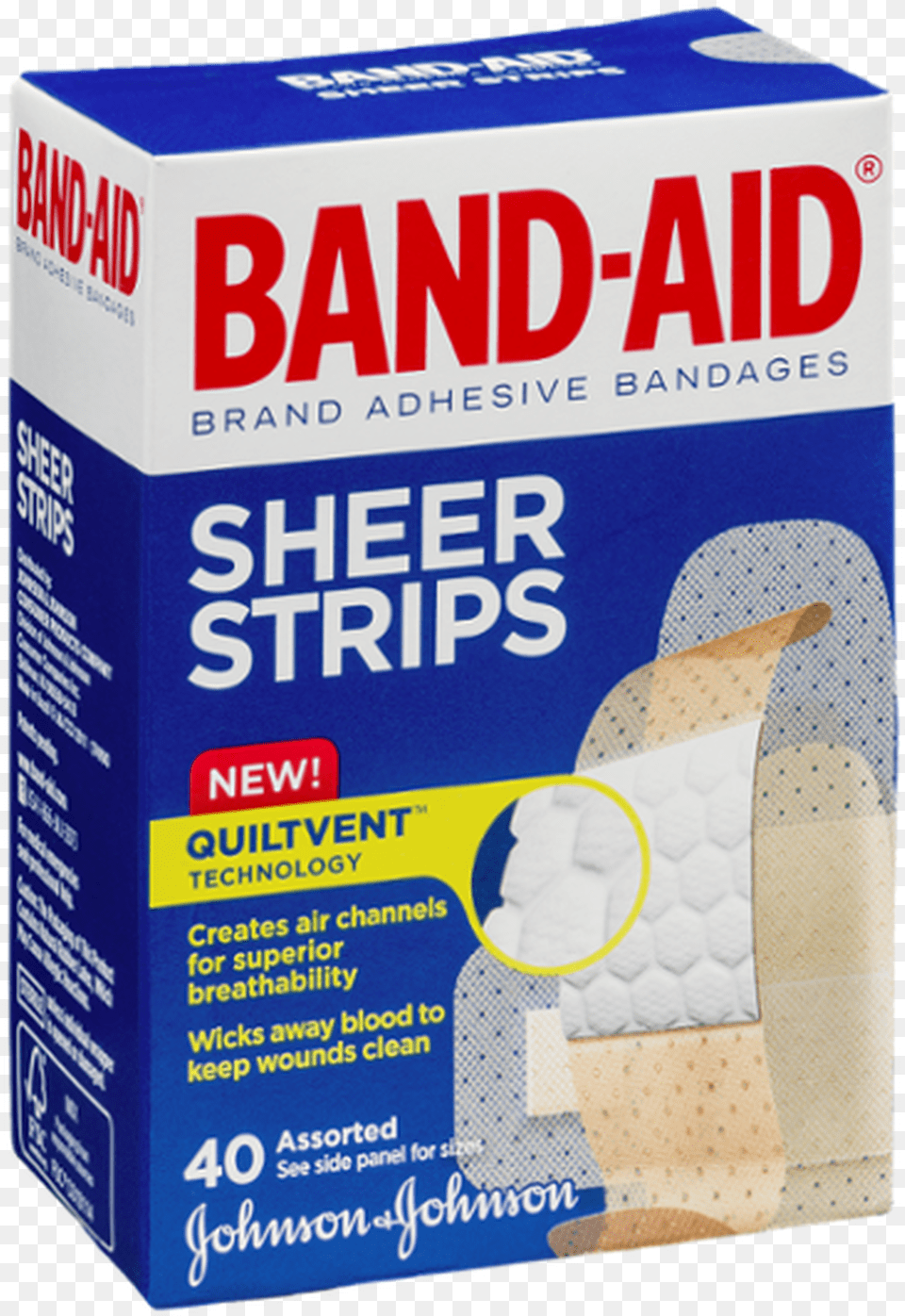 Band Aid Sheer Strips 40 Count Assorted Sizes, Bandage, First Aid Png