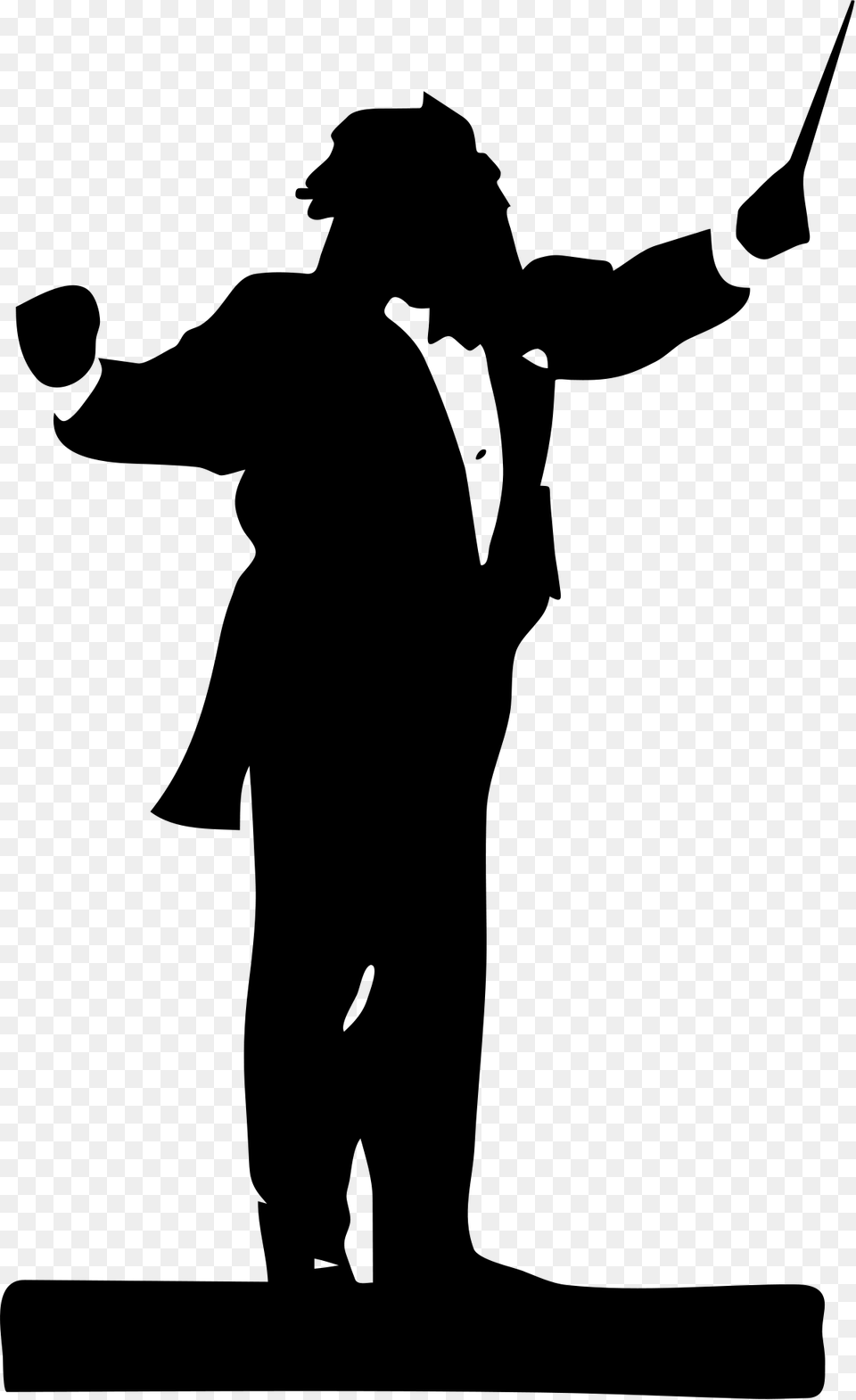 Band Director Clipart, Gray Png