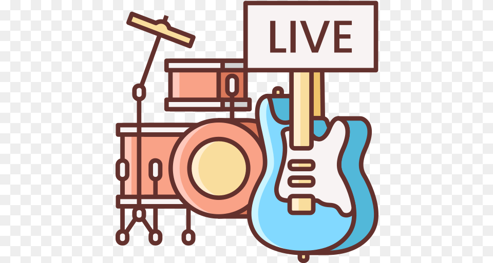 Band Music Icons Clip Art, Guitar, Musical Instrument, Bulldozer, Machine Free Png Download