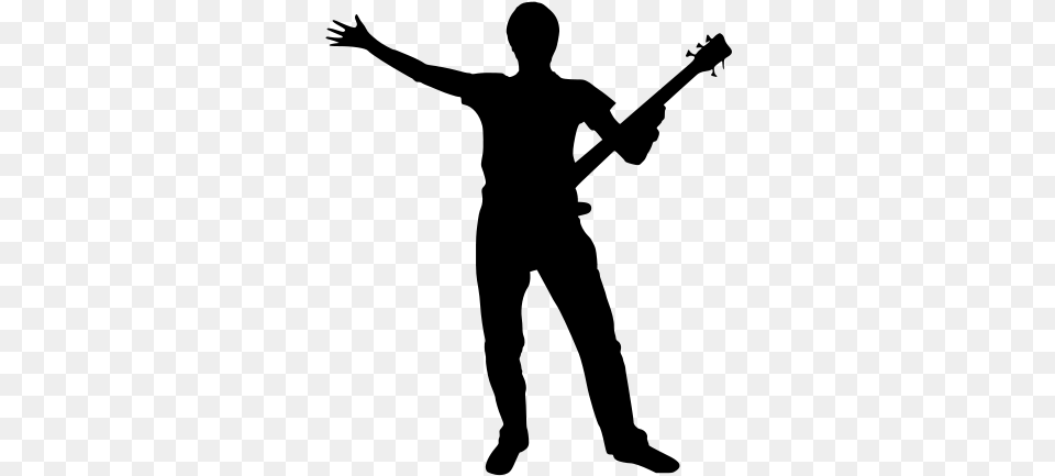 Band Silhouette Bass Player Silhouette, Gray Png