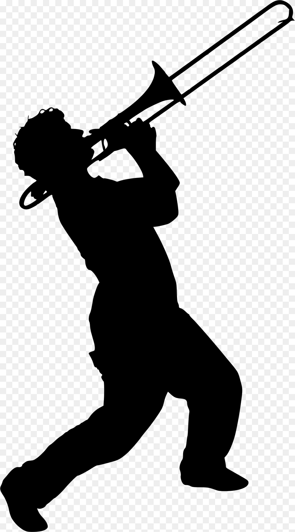 Band Silhouette Trombone Silhouette, Gray Png Image