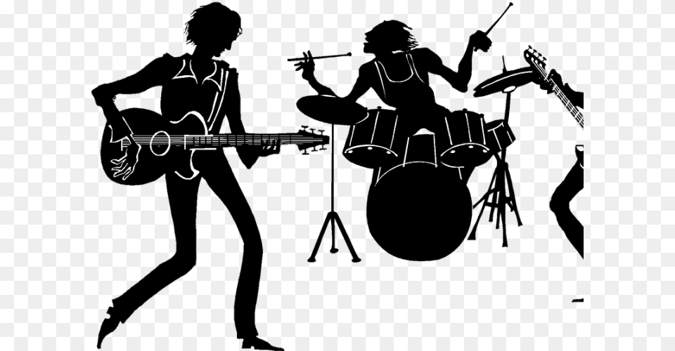Band Sillouhette Live Performance Icon, Guitar, Musical Instrument, Text, Handwriting Free Transparent Png