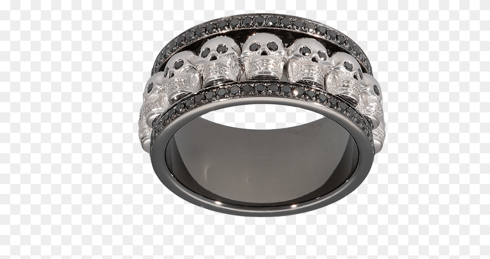 Band Skull Ring Titanium Ring, Accessories, Jewelry, Silver, Chandelier Free Transparent Png