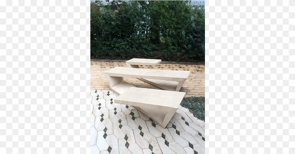 Banda Doblada De Hormigon Blanco De Susanne Cierniak Outdoor Bench, Coffee Table, Flagstone, Furniture, Path Free Transparent Png