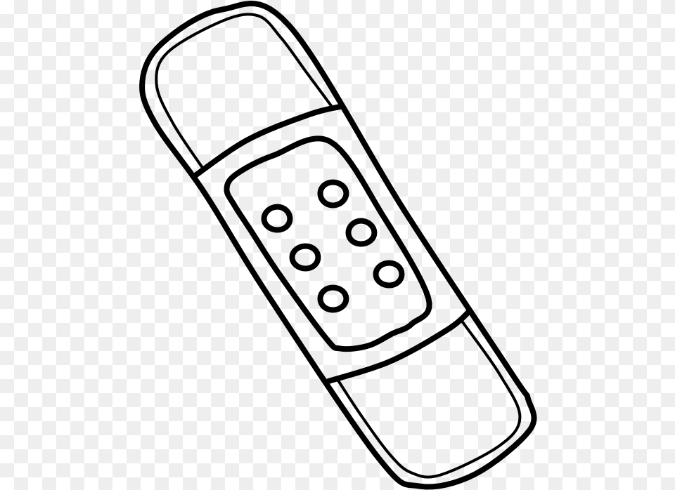 Bandaid Black And White Line Art, Gray Png