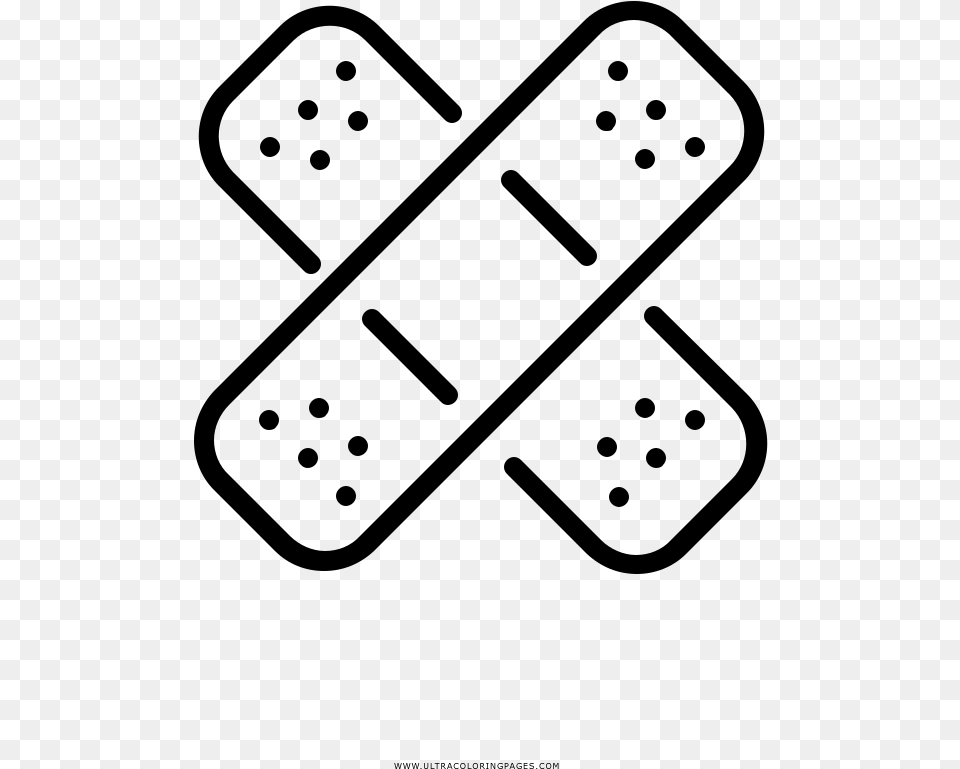 Bandaid Coloring Page, Gray Free Png Download