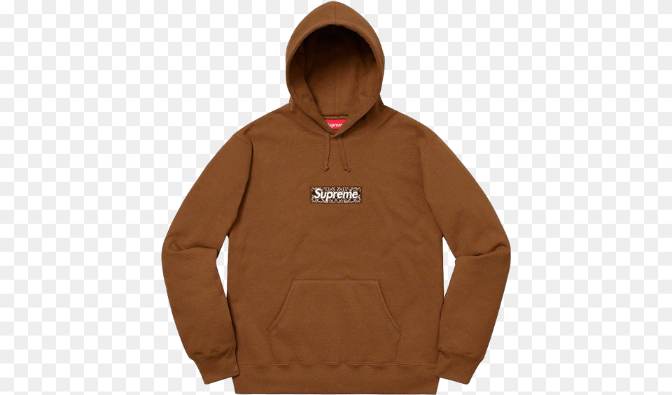 Bandana Box Logo Hooded Sweatshirt Brown Supreme Box Logo Bandana, Clothing, Hood, Hoodie, Knitwear Free Png Download