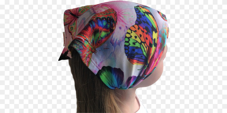 Bandana Butterflies Colourful Headpiece, Accessories, Adult, Female, Person Png Image