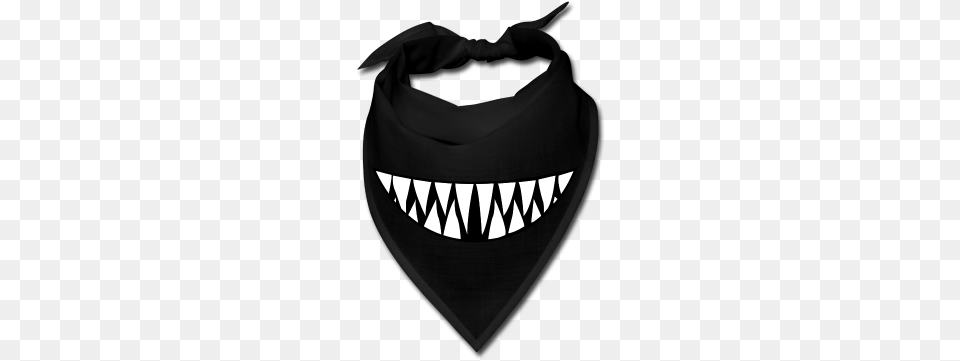 Bandana Clipart Monster Mouth Clip Black And White Sharp Teeth Bandana, Accessories, Headband Free Png Download