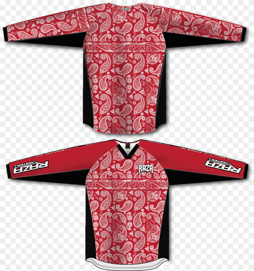 Bandana Redwhite Tm2 Jersey Skulls Paintball Jersey, Clothing, Shirt, Long Sleeve, Sleeve Png Image