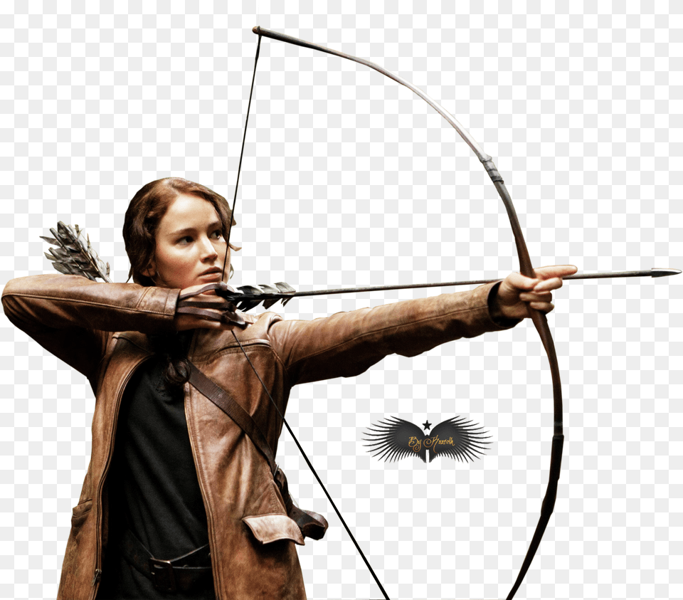Bandante Cette Jennifer Lawrence Katniss Everdeen White Background, Archer, Archery, Bow, Person Free Transparent Png