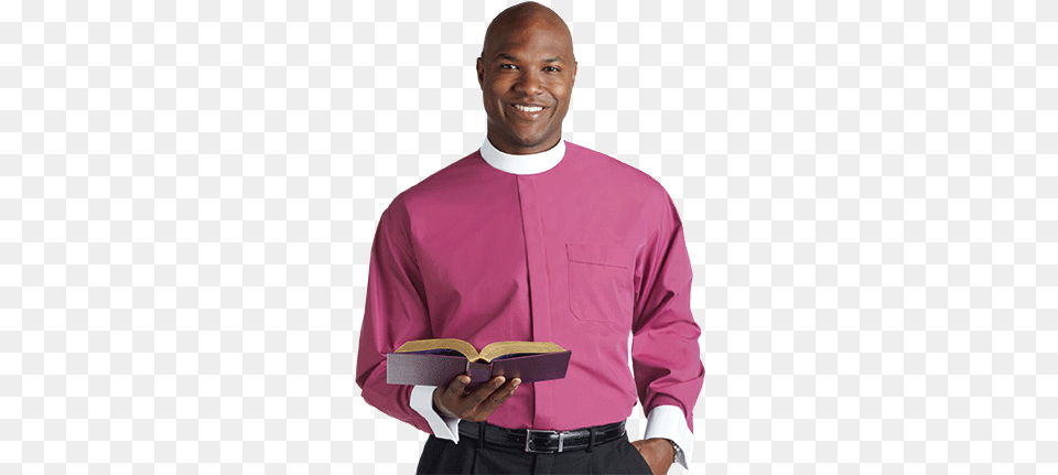 Banded Collar Ls Clergy Shirt Sm 117 Bishop Clergy Shirt, Adult, Male, Man, Person Png