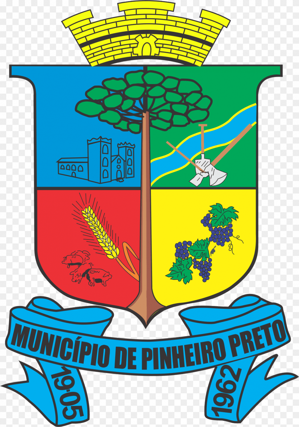 Bandeira Do Municpio Braso Pinheiro Preto, Emblem, Symbol Free Png Download