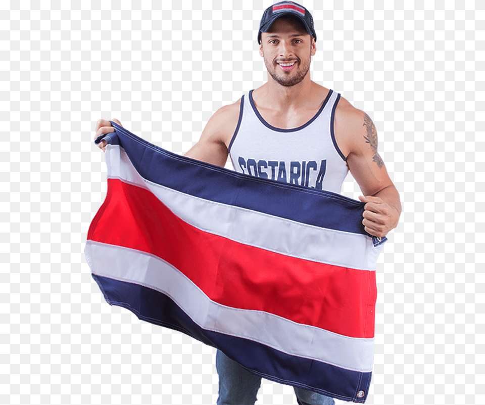 Bandera De Costa Rica Flag, Adult, Male, Man, Person Free Png Download