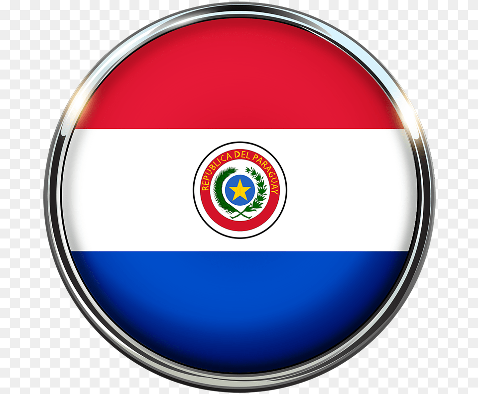 Bandera De Paraguay Circulo, Badge, Logo, Symbol, Emblem Png Image