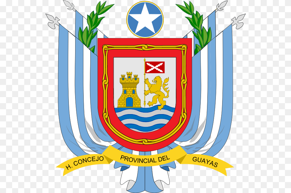Bandera Y Escudo De La Provincia Del Guayas, Emblem, Symbol, Armor, Shield Free Png Download
