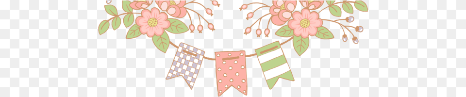 Banderines Con Flores Banderines Sticker, Pattern Free Transparent Png