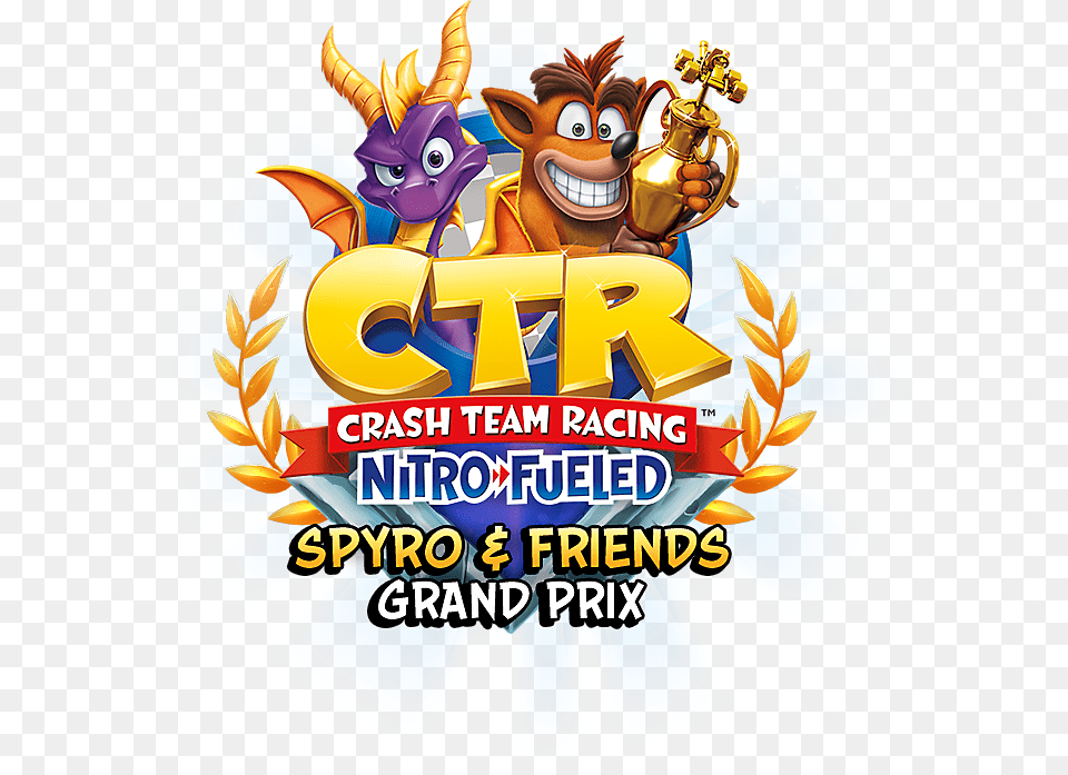 Bandipedia Spyro And Friends Grand Prix, Advertisement, Carnival, Poster, Person Free Png Download