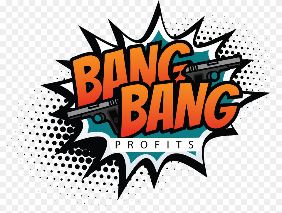 Bang Bang Profits Review Graphic Design, Firearm, Weapon, Bulldozer, Machine Free Png