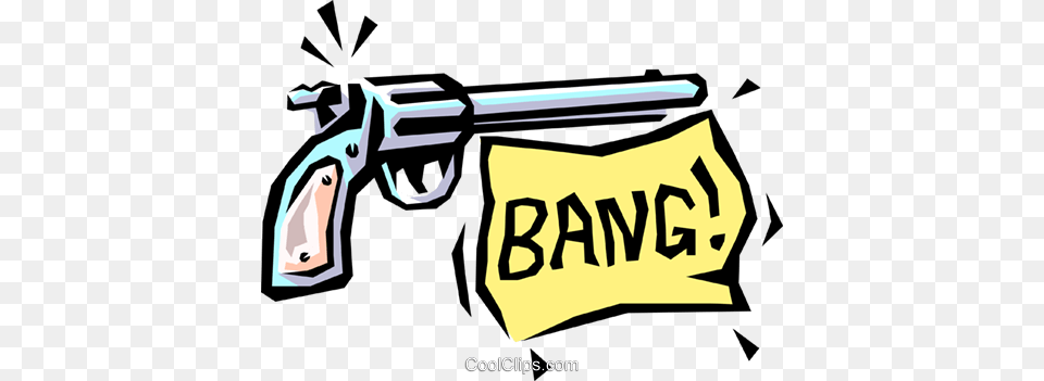 Bang Royalty Vector Clip Art Illustration, Firearm, Gun, Handgun, Weapon Free Transparent Png