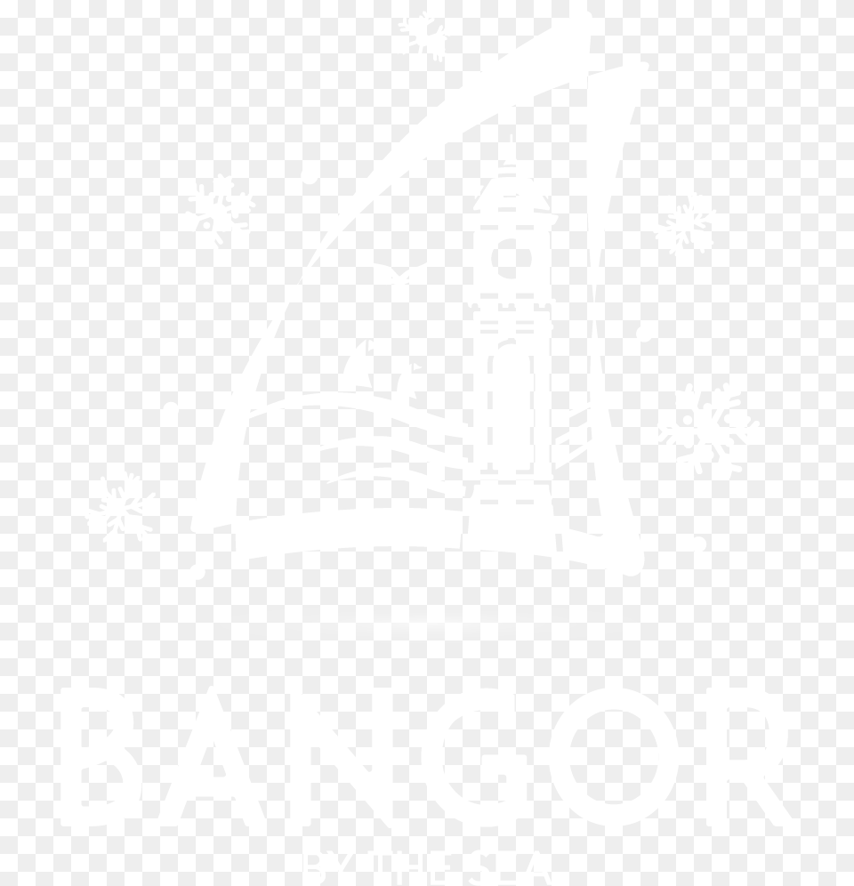 Bangor Christmas Logo Mono White Social Conformity, Advertisement, Poster, Architecture, Building Png