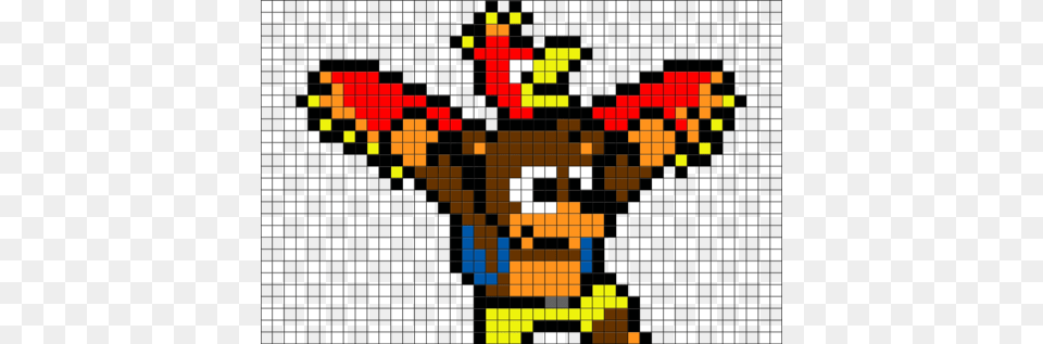 Banjo Kazooie Pixel Art Grid, Mosaic, Tile, Person Free Transparent Png
