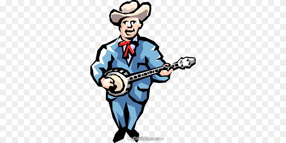 Banjo Player Royalty Free Vector Clip Art Illustration, Adult, Man, Male, Person Png Image