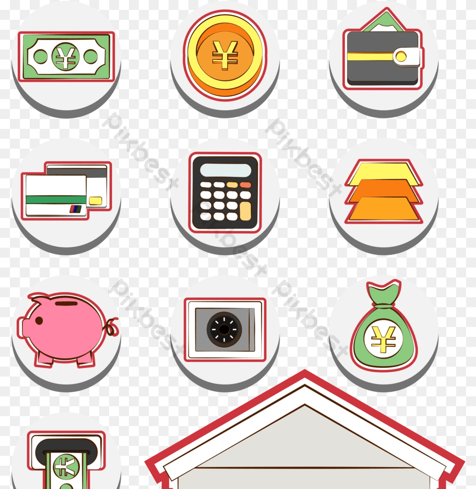 Bank Building And Icon Vector Picture Ai Free Download Smart Device, Text Png Image