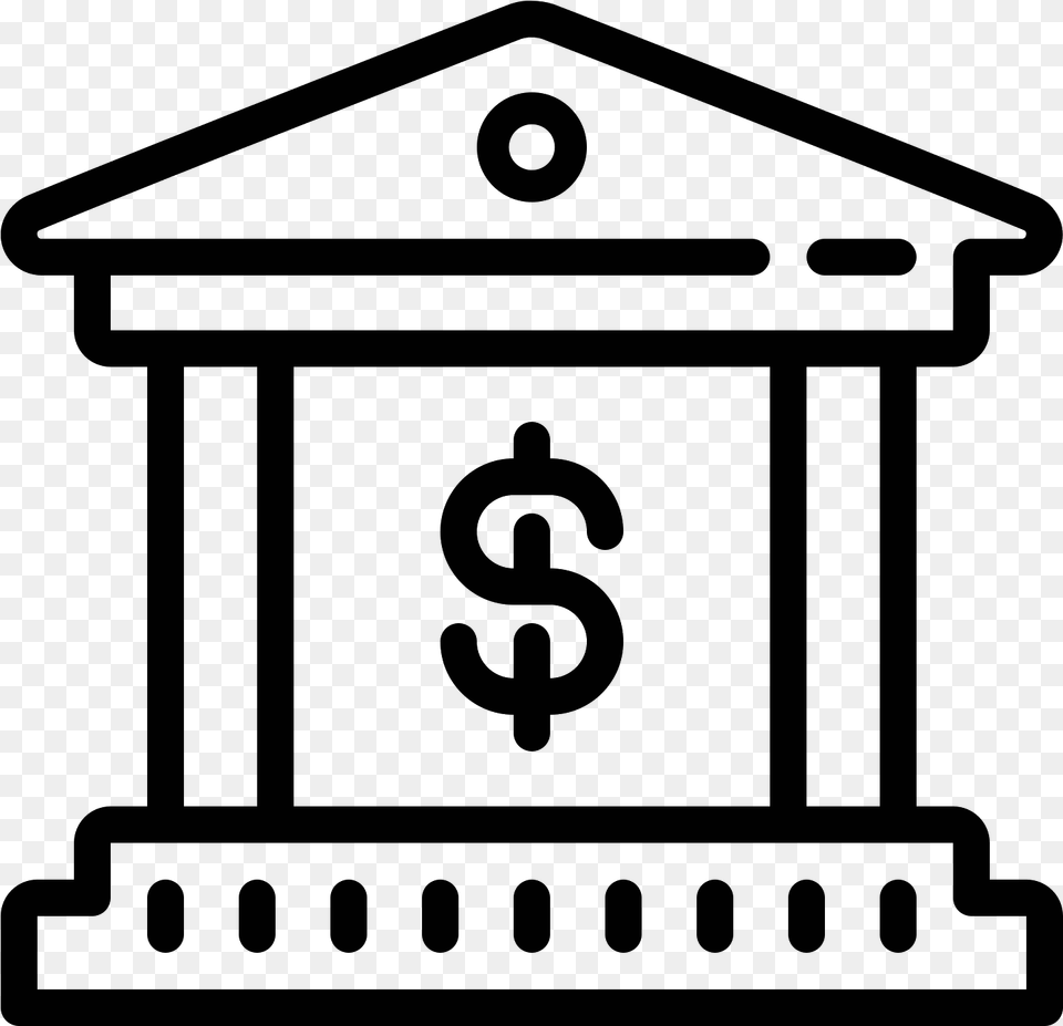 Bank Building Icon Draw A Cartoon Museum, Gray Free Png Download