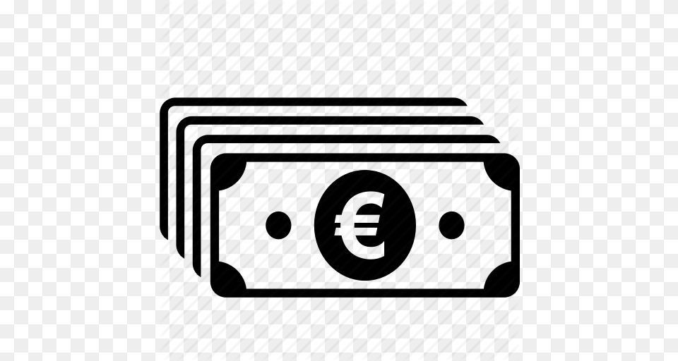 Bank Business Cash Euro Finance Money Pile Icon, Cassette Png
