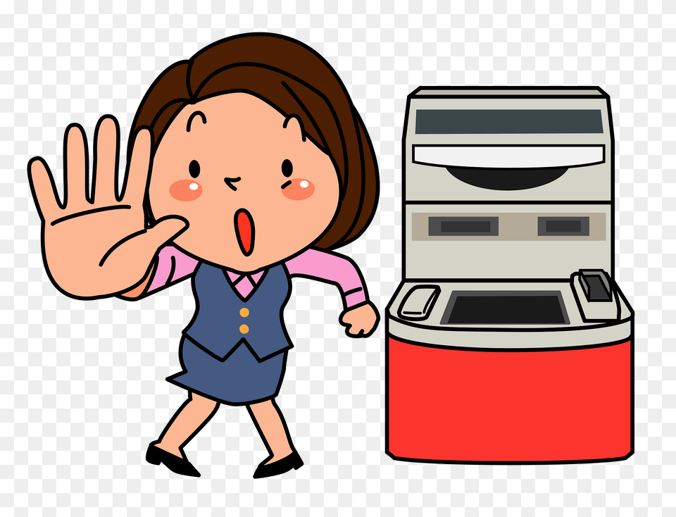 Bank Clerk Is Motioning Stop, Baby, Person, Face, Head Free Transparent Png