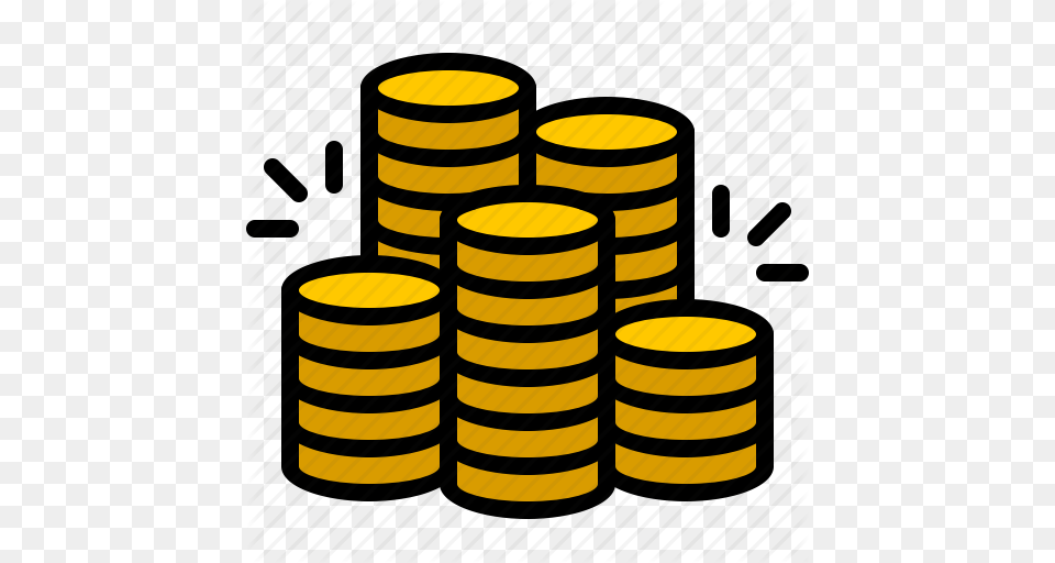 Bank Coin Currency Finance Gold Money Pile Icon Free Png Download