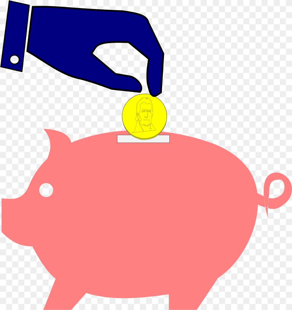Bank Coin Money Pig Piggy Savings Piggy Bank Coin Clipart, Animal, Bear, Mammal, Piggy Bank Free Png Download