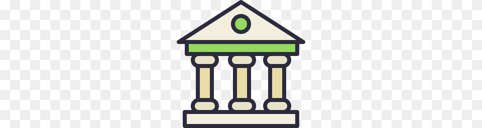 Bank Icon Outline Filled, Architecture, Pillar, Building, Parthenon Png Image