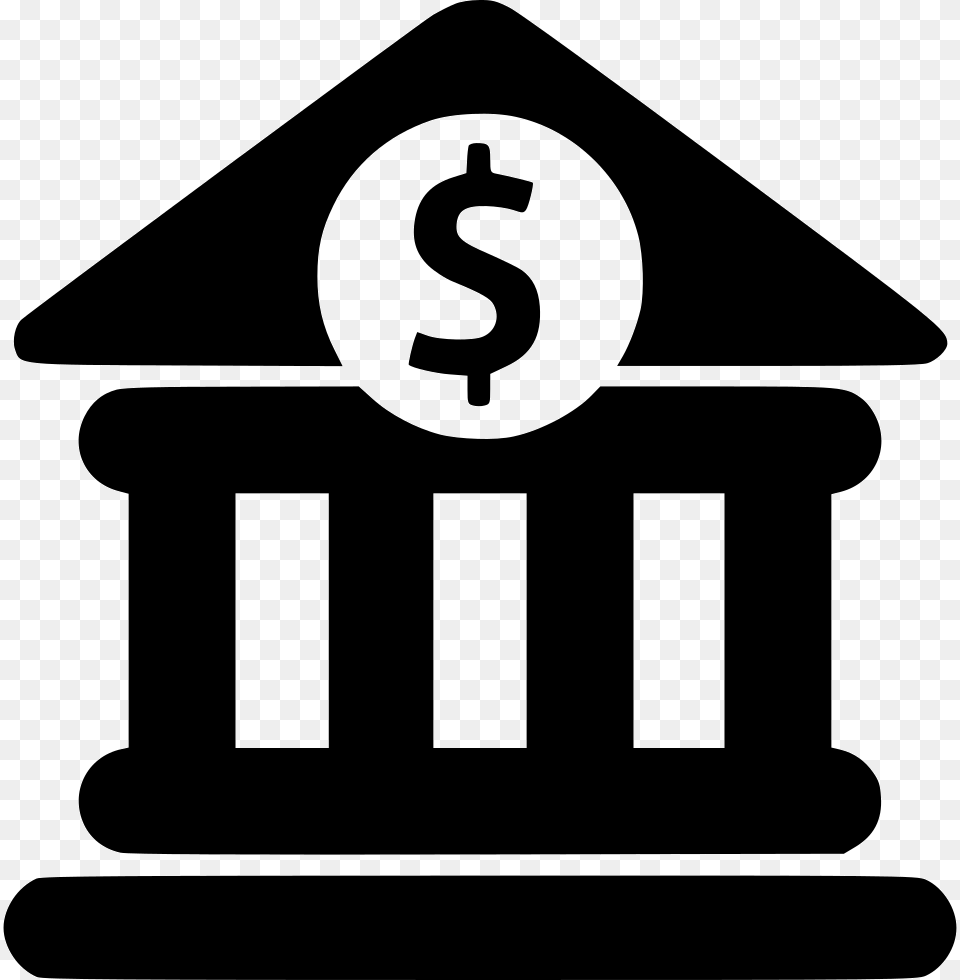 Bank Money Saving Bank Icon, Stencil, Symbol, Architecture, Pillar Png Image